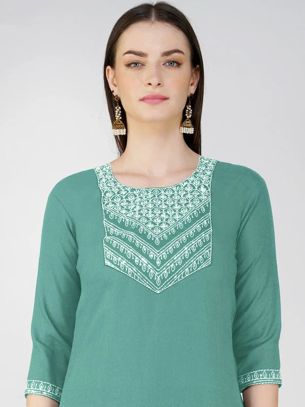 Designer Kurta Sets - Cotton Kurta Set with Dupatta for Women