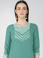 Women Kurta Pant Dupatta Set-1120TEAL