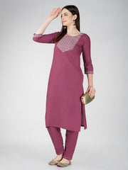 Women Kurta Pant Dupatta Set-1120WINE