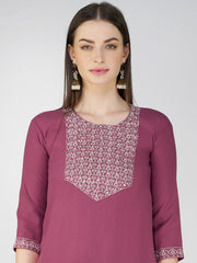 Women Kurta Pant Dupatta Set-1120WINE