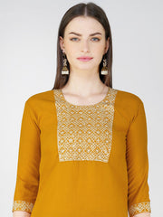 Women Kurta Pant Dupatta Set-1120YELLOW