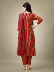 Women Kurta Pant Dupatta Set-1131MAROON