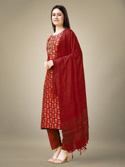Women Kurta Pant Dupatta Set-1131MAROON