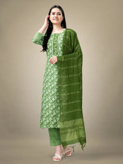 Women Kurta Pant Dupatta Set-1132GREEN