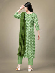Women Kurta Pant Dupatta Set-1132GREEN