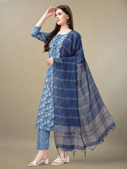 Women Kurta Pant Dupatta Set-1132LIGHTBLUE