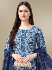 Women Kurta Pant Dupatta Set-1132LIGHTBLUE