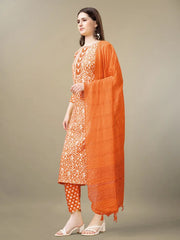 Women Kurta Pant Dupatta Set-1133ORANGE