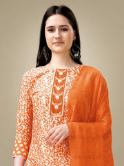 Women Kurta Pant Dupatta Set-1133ORANGE