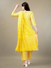 Women Kurta Pant Dupatta Set-1133YELLOW
