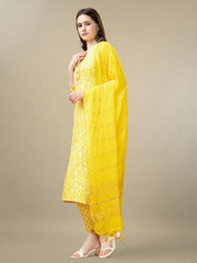 Women Kurta Pant Dupatta Set-1133YELLOW