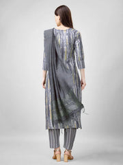 Women Kurta Pant Dupatta Set-1134GRAY