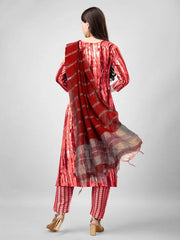 Women Kurta Pant Dupatta Set-1134ORANGE