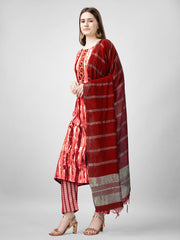 Women Kurta Pant Dupatta Set-1134ORANGE