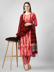 Women Kurta Pant Dupatta Set-1134ORANGE