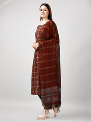 Women Kurta Pant Dupatta Set-1137MAROON