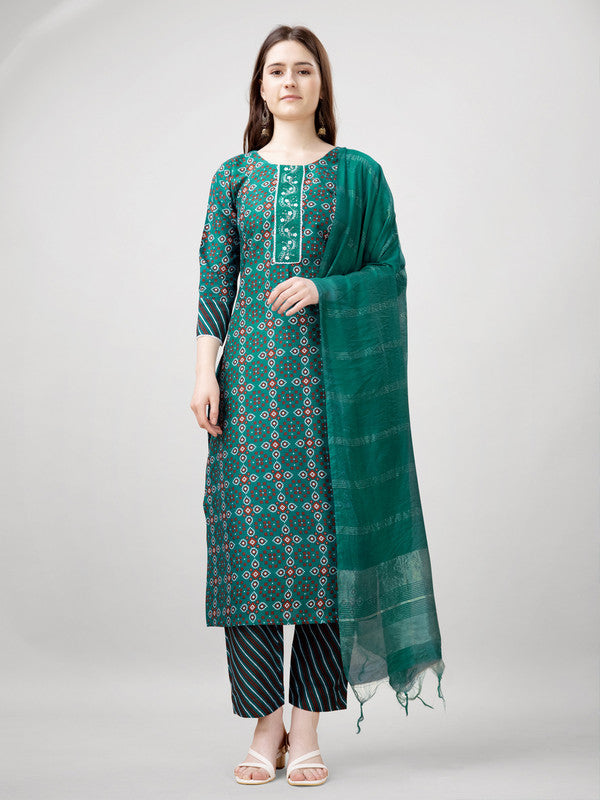 Women Kurta Pant Dupatta Set-1137RAMA