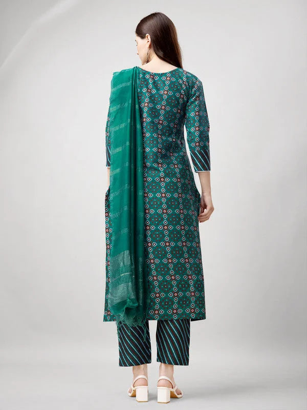 Rama Embroidered Rayon Indian Kurta Set with Dupatta