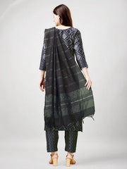 Women Kurta Pant Dupatta Set-1138GRAY