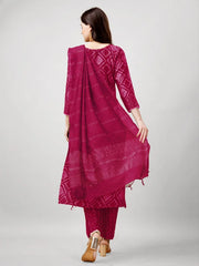 Women Kurta Pant Dupatta Set-1138PINK