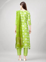 Women Kurta Pant Dupatta Set-1139PARROT