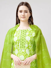 Women Kurta Pant Dupatta Set-1139PARROT