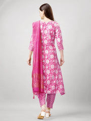 Women Kurta Pant Dupatta Set-1139PINK