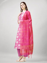 Women Kurta Pant Dupatta Set-1139PINK