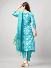 Women Kurta Pant Dupatta Set-1139SKYBLUE
