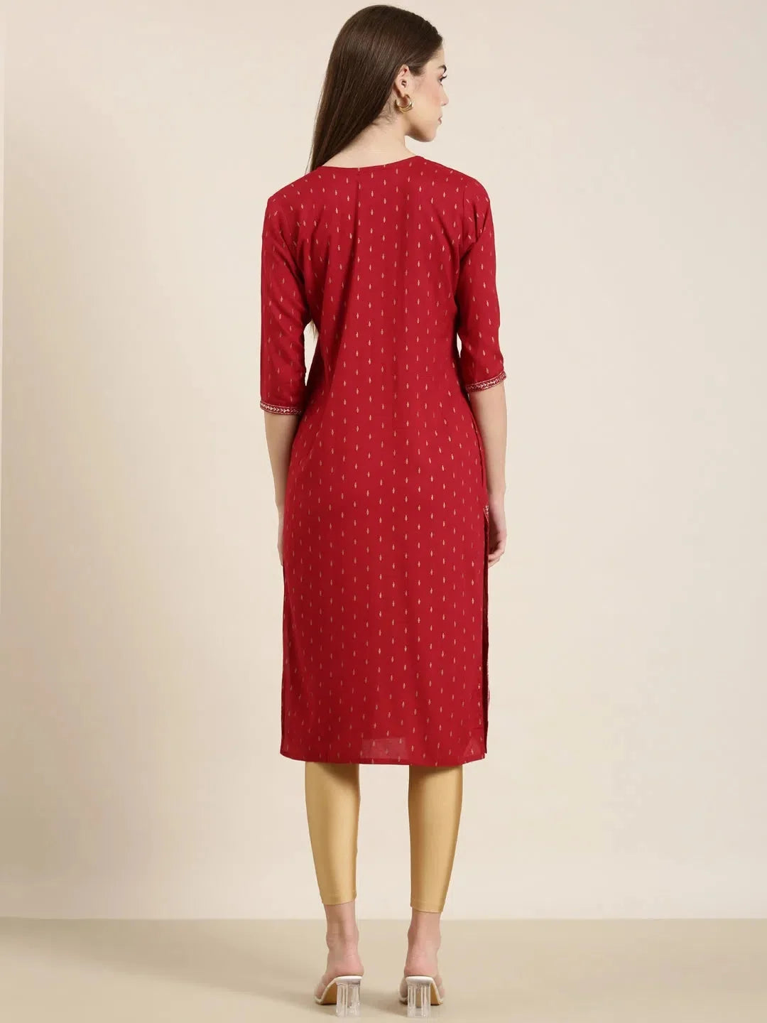 Red Floral Indian Kurta for Women | DesiQlo Kurtas