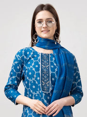 Women Kurta Pant Dupatta Set-1140BLUE
