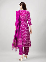 Women Kurta Pant Dupatta Set-1140PINK