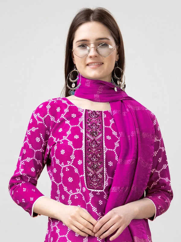 Pink Women's Kurta Set with Dupatta - Indian Kurta Sets