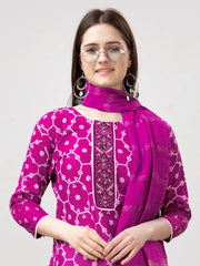 Women Kurta Pant Dupatta Set-1140PINK
