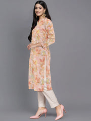 Women Printed Gotta Patti Velvet Kurta-AHKUVLDP-1147