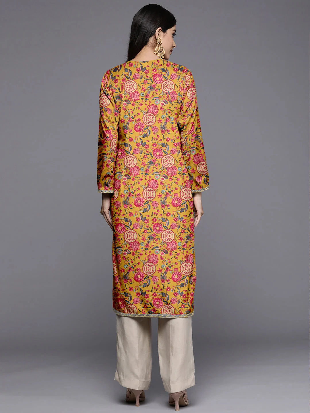 Floral Patchwork Velvet Kurtis- Stylish Indian Kurta for Women