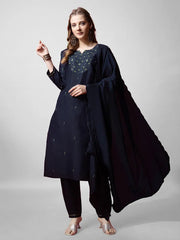 Women Kurta Pant Dupatta Set-1152NAVYBLUE