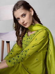 Women Kurta Pant Dupatta Set-1152PARROT
