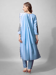 Women Kurta Pant Dupatta Set-1152SKYBLUE