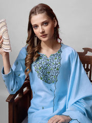 Women Kurta Pant Dupatta Set-1152SKYBLUE