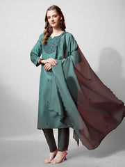 Women Kurta Pant Dupatta Set-1152TEAL