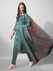 Women Kurta Pant Dupatta Set-1152TEAL