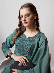 Women Kurta Pant Dupatta Set-1152TEAL