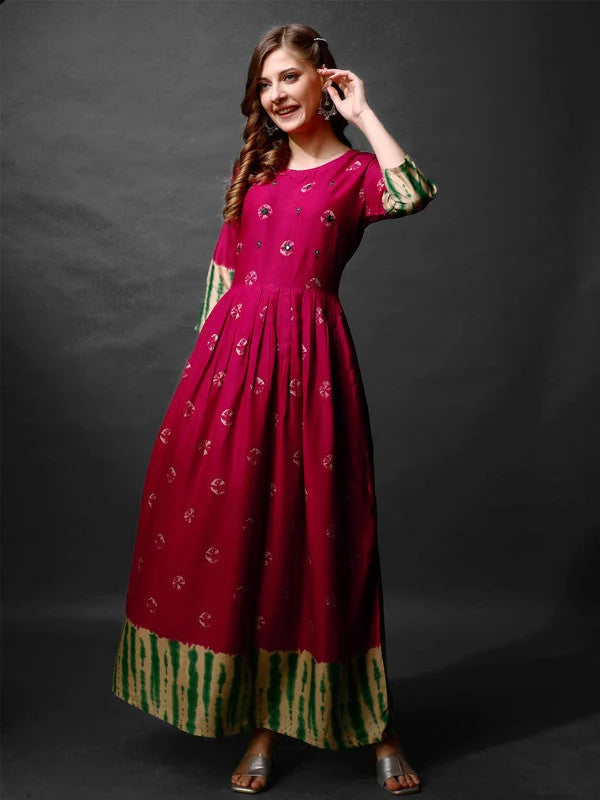 Rayon Anarkali Kurta - Elegant Indian Kurta for Women Online