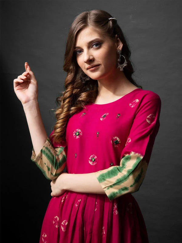 Rayon Anarkali Kurta - Elegant Indian Kurta for Women Online