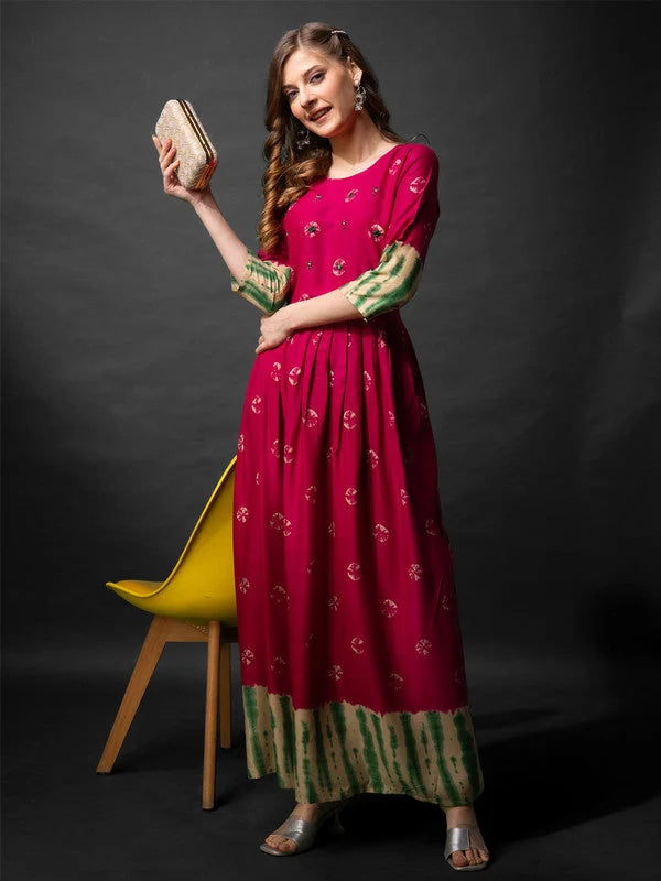 Rayon Anarkali Kurta - Elegant Indian Kurta for Women Online
