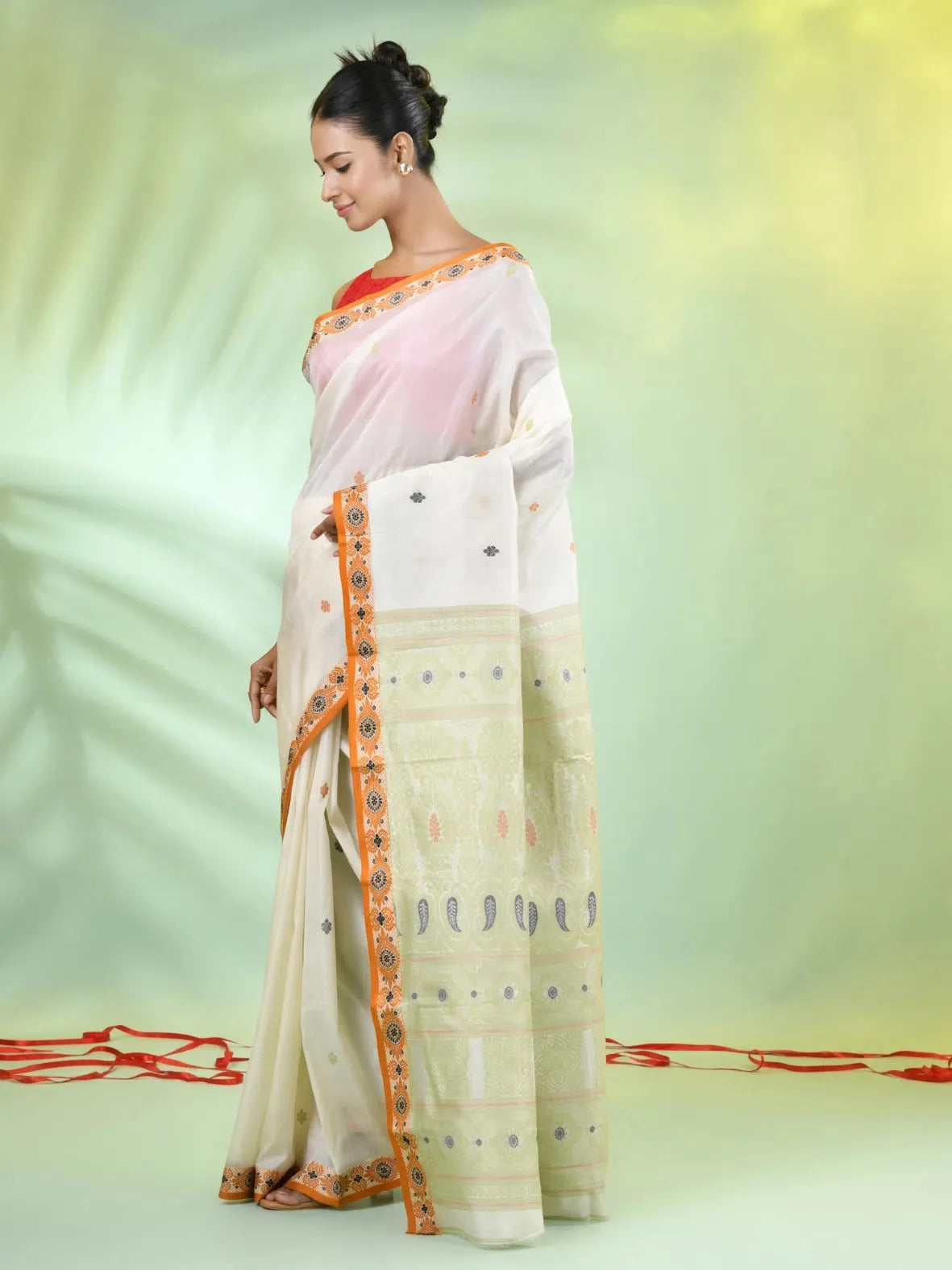 Off White Tussar Silk Saree | Indian Sarees