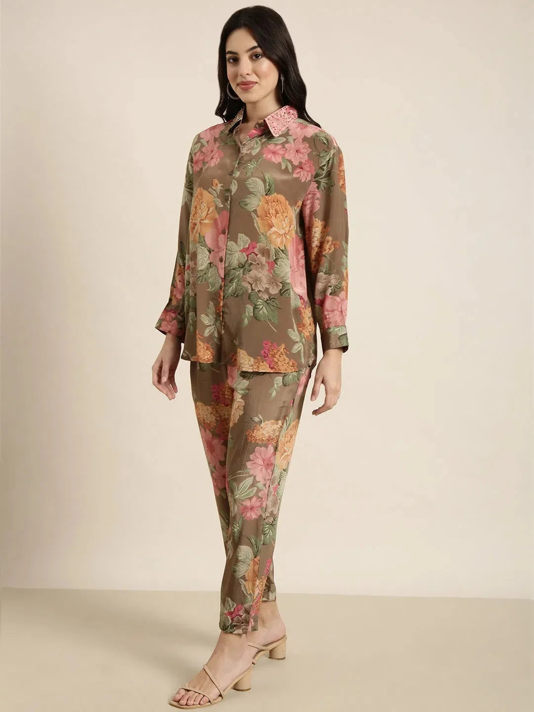 Green Printed Shirt & Trousers Set | Women's Cotton Kurta Sets