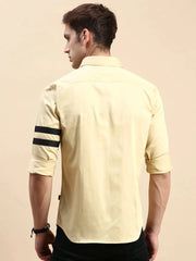Men Beige Solid Casual Shirt-CHERRY-0319-Beige