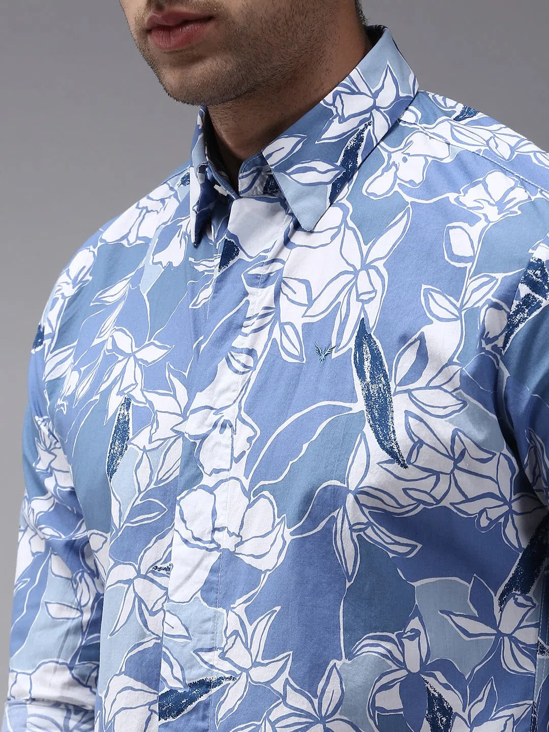 Trending Blue Printed Mens Shirt - DesiQlo Cotton Casual Shirt